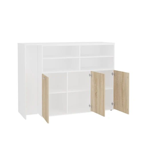 CALICOSY Meuble Multifonctions Buffet Et Table Bar - L124,1 Cm - Marron 3 CALICOSY Meuble Multifonctions Buffet Et Table Bar - L124,1 Cm - Marron – Image 3