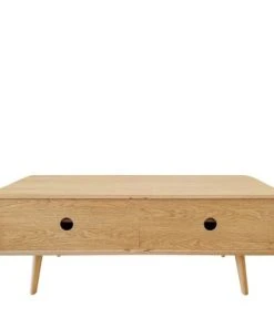 Woodman Meuble TV En Bois L138xH49,5cm Bois Clair -Boutique Belamp meuble tv en bois l138xh49 5cm bois clair 5