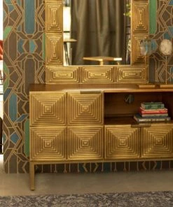 Dutchbone Meuble TV En Bois Or -Boutique Belamp meuble tv en bois or 3