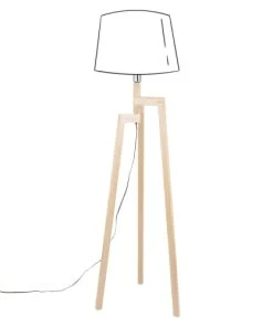 Maisons Du Monde Pied De Lampadaire En Hévéa Clair H132