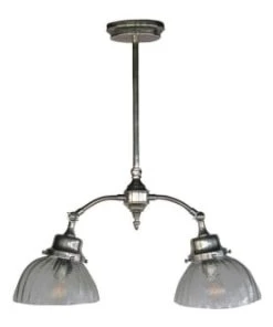 PIB Plafonnier Art Nouveau En Métal Argenté