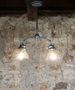 PIB Plafonnier Art Nouveau En Métal Argenté -Boutique Belamp plafonnier art nouveau en metal argente 5