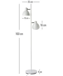 Dyberg Larsen Skagen - Lampadaire En Métal Blanc Mat Et Chrome, H 160 Cm D 16 Cm -Boutique Belamp skagen lampadaire en metal blanc mat et chrome h 160 cm d 16 cm 3