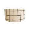 Belamp Suspension En Tissu Blanc à Carreaux Noirs - Diamètre 25 Cm