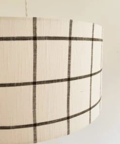 Belamp Suspension En Tissu Blanc à Carreaux Noirs - Diamètre 45 Cm -Boutique Belamp suspension en tissu blanc a carreaux noirs diametre 45 cm 4