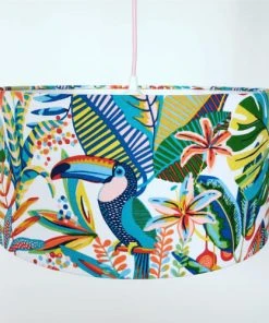 Boutique Belamp -Boutique Belamp suspension en tissu tropical diametre 15 cm 1
