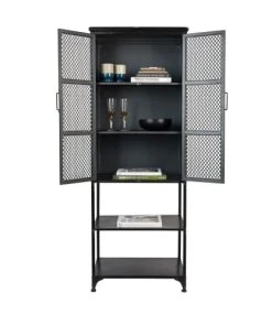 Dutchbone Vaisselier En Métal Noir Patiné -Boutique Belamp vaisselier en metal noir patine 2