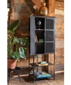 Dutchbone Vaisselier En Métal Noir Patiné -Boutique Belamp vaisselier en metal noir patine 3