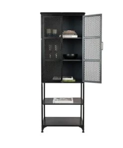 Dutchbone Vaisselier En Métal Noir Patiné -Boutique Belamp vaisselier en metal noir patine 4